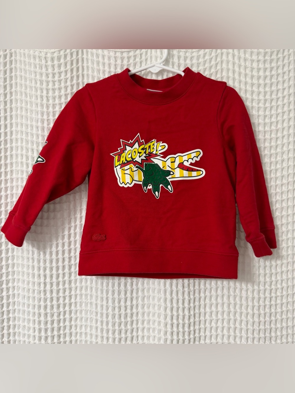 Kids Lacoste Red Graphic Pullover Sweatshirt
